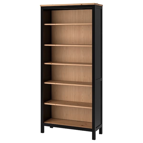 HEMNES - Bookcase, black-brown/light brown, 90x197 cm - best price from Maltashopper.com 20452294