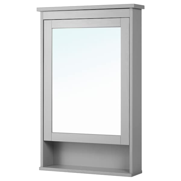 HEMNES - Mirror cabinet with 1 door, grey , 63x16x98 cm - best price from Maltashopper.com 60348984
