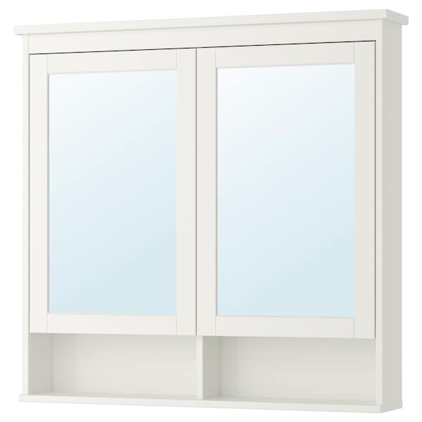 HEMNES - Mirror cabinet with 2 doors, white, 103x16x98 cm - best price from Maltashopper.com 80217675