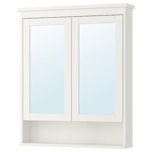 HEMNES - Mirror cabinet with 2 doors, white, 83x16x98 cm