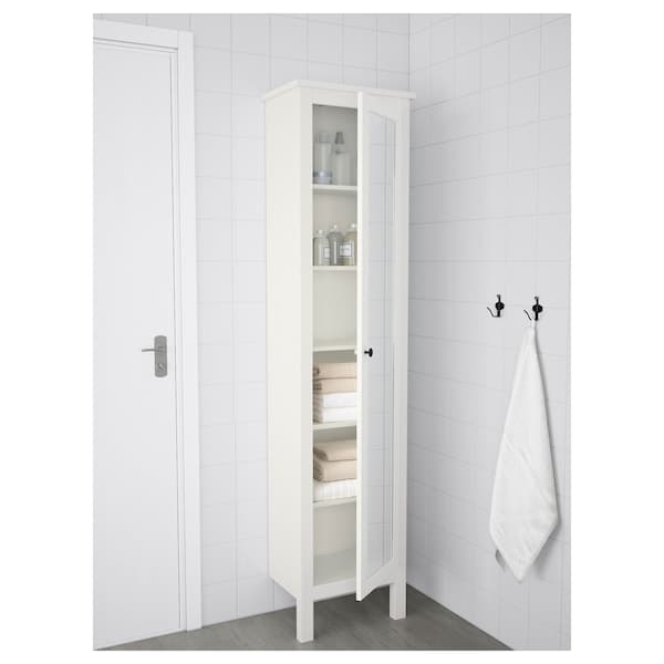 HEMNES - High cabinet with mirror door, white, 49x31x200 cm - best price from Maltashopper.com 70217685