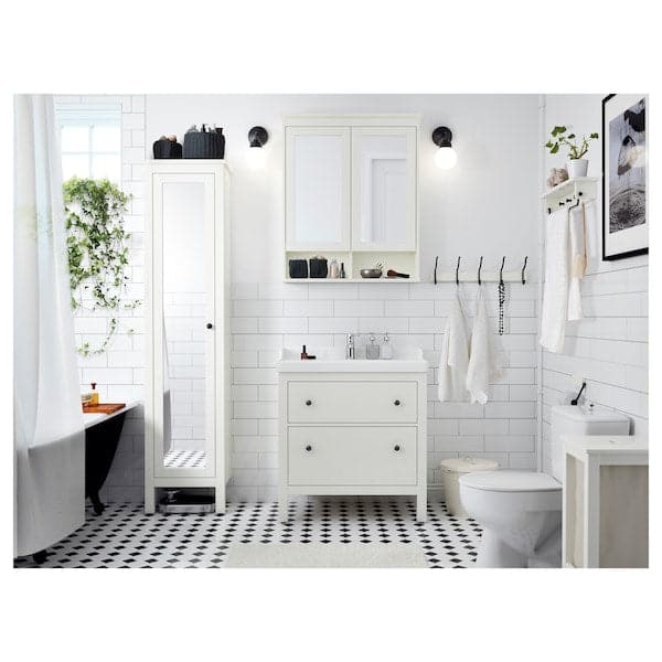 Ikea HEMNES - High cabinet with mirror door, white, 49x31x200 cm