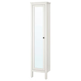 HEMNES high cabinet with mirror door, white, 49x31x200 cm