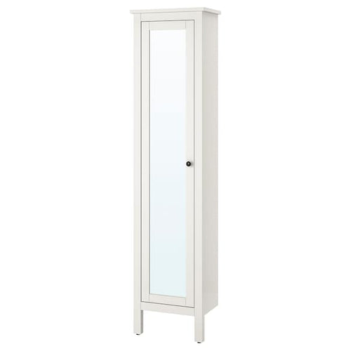HEMNES high cabinet with mirror door, white, 49x31x200 cm