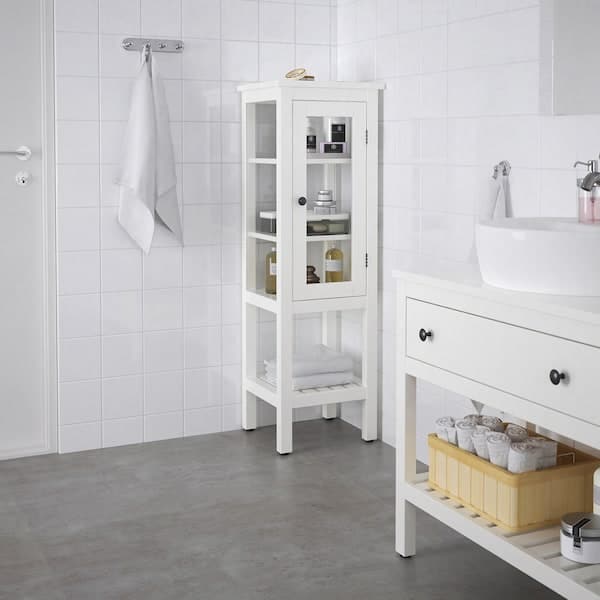 HEMNES - High cabinet with glass door, white , 42x38x131 cm - Premium File Cabinets from Ikea - Just €245.99! Shop now at Maltashopper.com