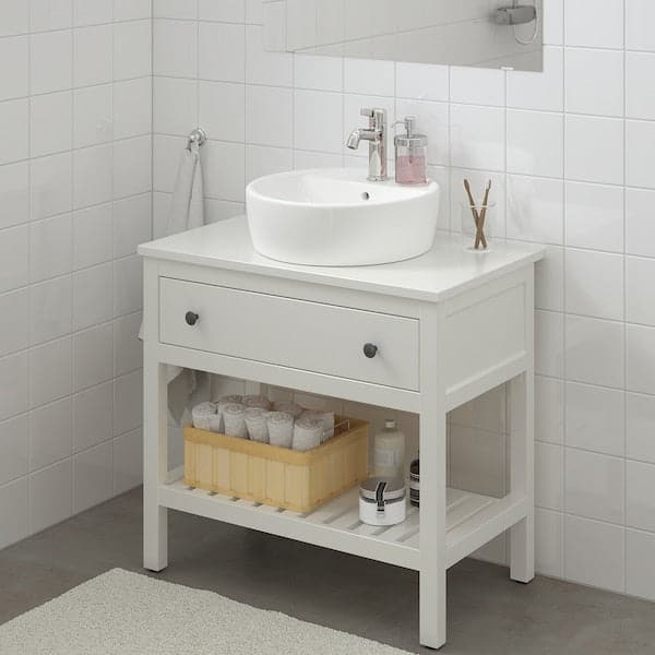 HEMNES - Open wash-stand with 1 drawer, white, 82x48x76 cm - best price from Maltashopper.com 30396698