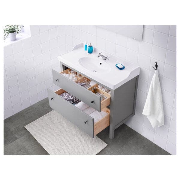 Ikea HEMNES - Wash-stand with 2 drawers, grey , 100x47x83 cm
