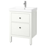 HEMNES / ORRSJÖN wash-stnd w drawers/wash-basin/tap, white, 62x49x89 cm