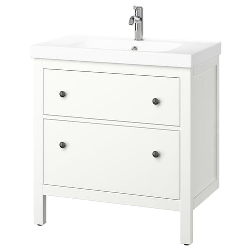 HEMNES / ORRSJÖN - Washbasin/drawer/misc cabinet, white,82x49x89 cm