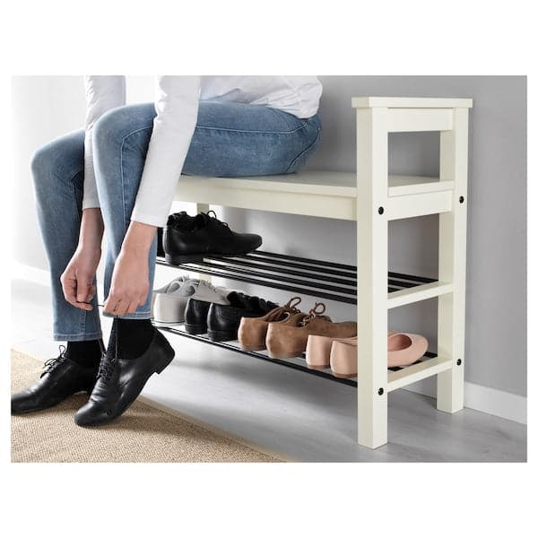 HEMNES - Bench with shoe storage, white