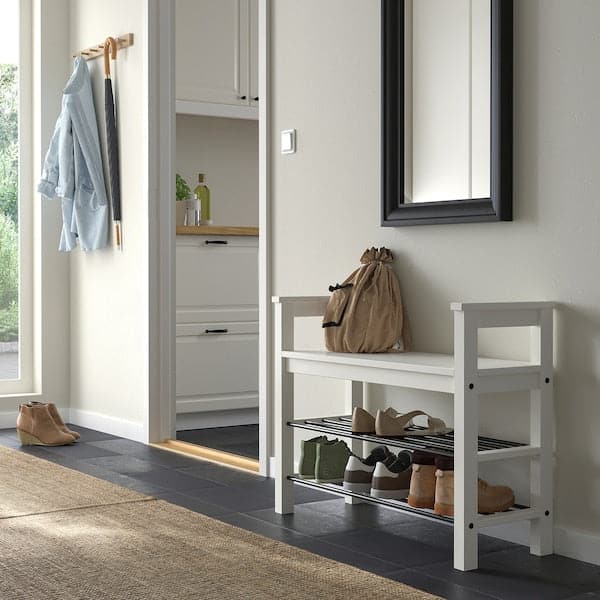 Ikea HEMNES - Bench with shoe storage, white, 85x32x65 cm