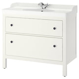 HEMNES / RUTSJÖN wash-stnd w drawers/wash-basin/tap, white, 102x49x95 cm