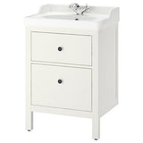 HEMNES / RUTSJÖN wash-stnd w drawers/wash-basin/tap, white, 62x49x95 cm