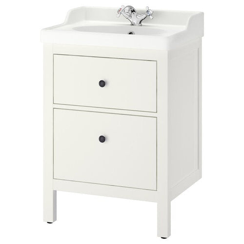 HEMNES / RUTSJÖN - Washbasin/drawer/misc cabinet, white,62x49x95 cm