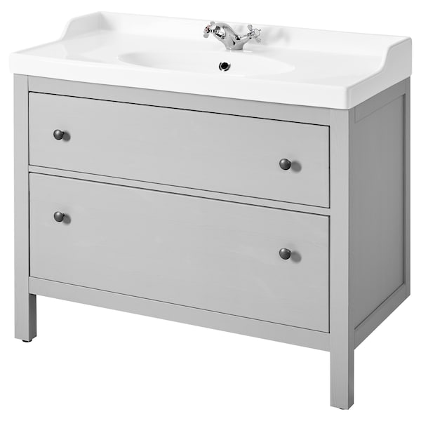 HEMNES / RUTSJÖN - Washbasin/drawer unit/misc, grey,102x49x95 cm