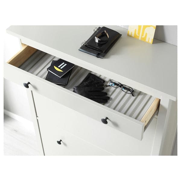 HEMNES - Shoe cabinet with 2 compartments, white, 89x30x127 cm