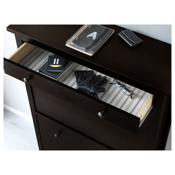 Ikea HEMNES 2 compartment shoe rack - brown-black 89x127 cm , 89x30x127 cm