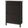 HEMNES shoe cabinet with 2 compartments, black-brown, 89x30x127 cm
