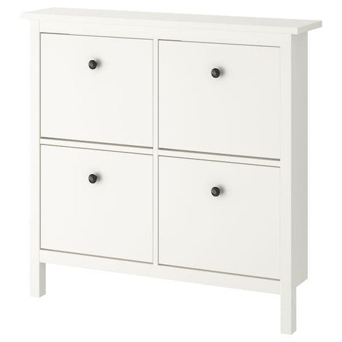 HEMNES - Shoe cabinet with 4 compartments, white, 107x22x101 cm