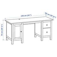 HEMNES - Desk, white stain/light brown, 155x65 cm - Premium  from Ikea - Just €388.99! Shop now at Maltashopper.com