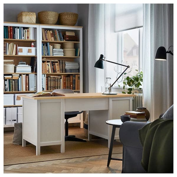 Ikea HEMNES - Desk, white stain/light brown, 155x65 cm