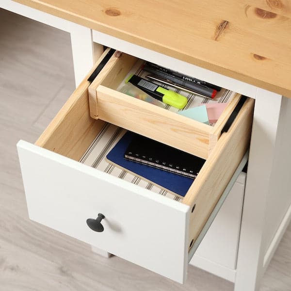 Ikea HEMNES - Desk, white stain/light brown, 155x65 cm