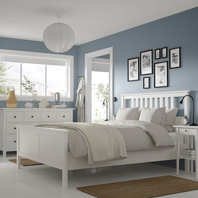 HEMNES - 4-piece bedroom set, mordant white,140x200 cm