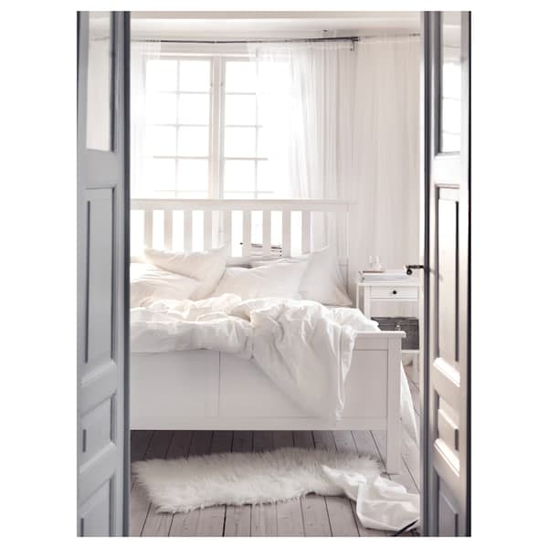 HEMNES - Bed frame with mattress, white stain/Åkrehamn rigid, , 160x200 cm - best price from Maltashopper.com 19536817