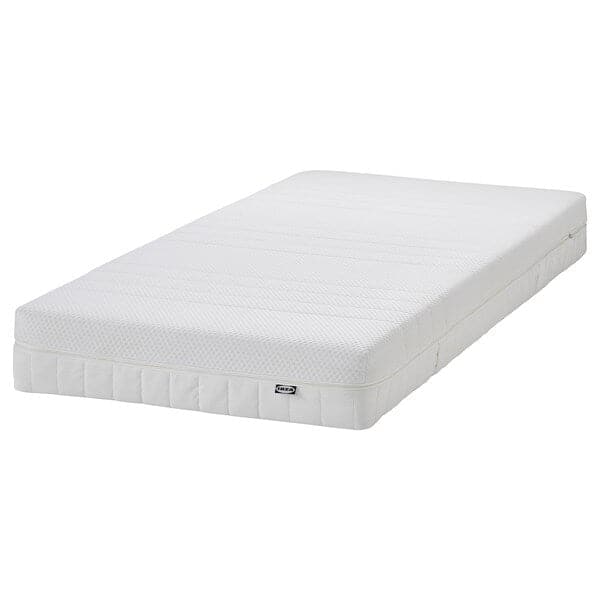HEMNES - Bed frame with mattress, white stain/Åkrehamn rigid, , 140x200 cm - best price from Maltashopper.com 49541997