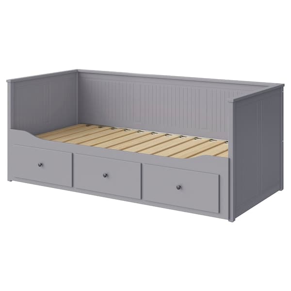 Ikea HEMNES - Day-bed frame with 3 drawers, grey, 80x200 cm