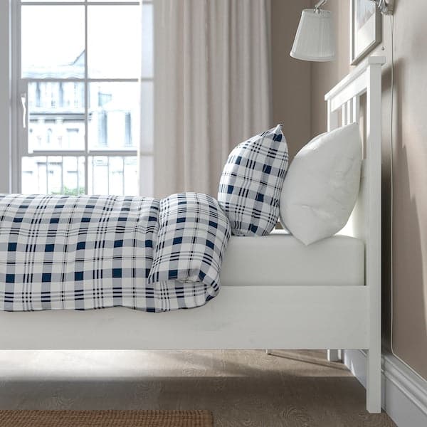 Ikea HEMNES Bed frame, stained white/Lindbåden, 90x200 cm