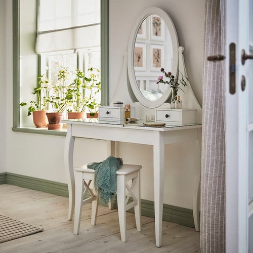 HEMNES - Dressing table with mirror, white, 100x50 cm