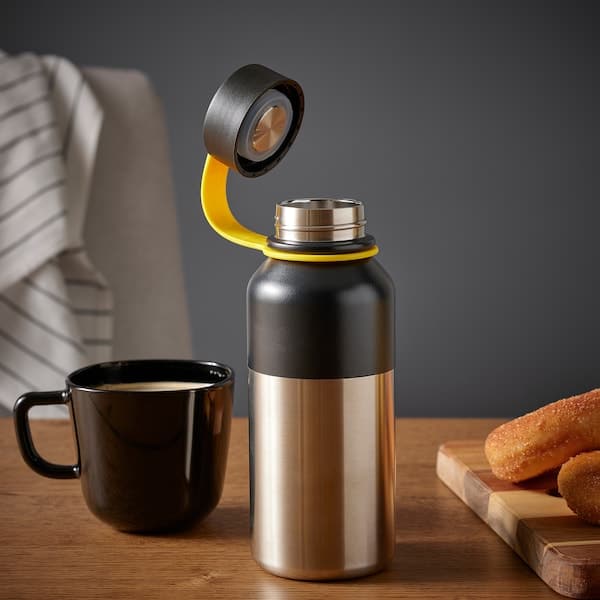 Ikea HETLEVRAD - Insulated flask, stainless steel/black, 0.5 l