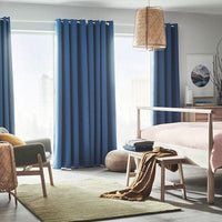HILLEBORG Semi-darkening curtains, 1 pair - blue 145x300 cm - best price from Maltashopper.com 40490803