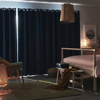 HILLEBORG Semi-darkening curtains, 1 pair - blue 145x300 cm - best price from Maltashopper.com 40490803