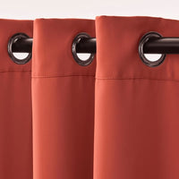 HILLEBORG Semi-darkening curtains, 1 pair - brown-red 145x300 cm - best price from Maltashopper.com 20463645