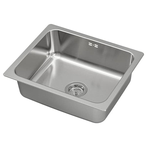 HILLESJÖN - Inset sink, 1 bowl, stainless steel