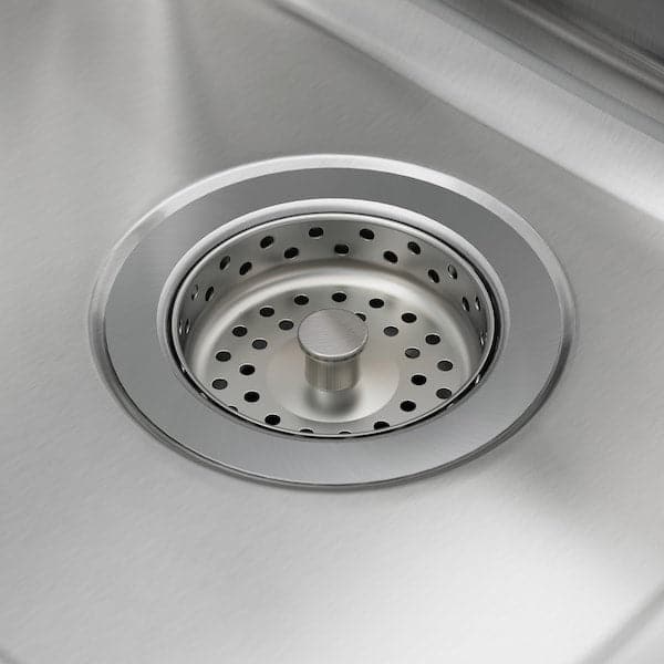 HILLESJÖN - Inset sink 1 1/2 bowl, stainless steel, 58x46 cm - best price from Maltashopper.com 49140631