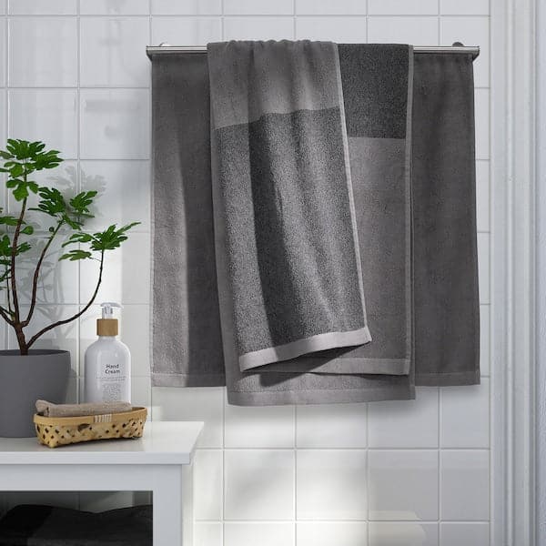 HIMLEÅN - Bath towel, dark grey/mélange, 70x140 cm - best price from Maltashopper.com 60442934
