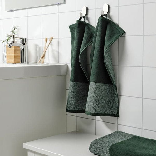 HIMLEÅN Guest towel - dark green/melange 30x50 cm , 30x50 cm