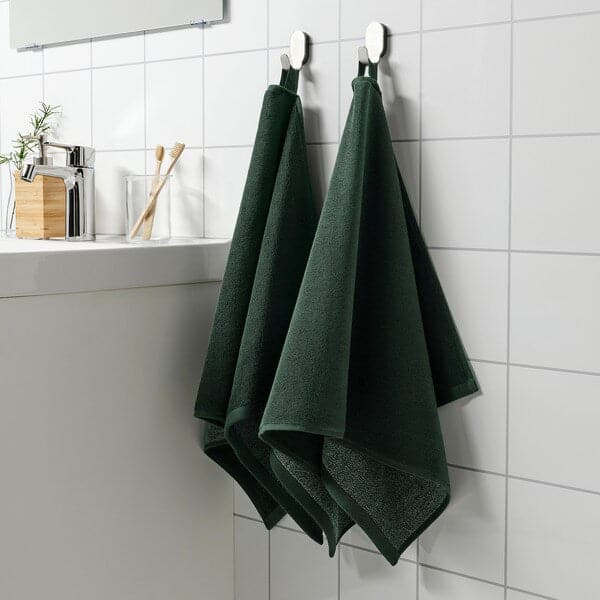 HIMLEÅN - Hand towel, dark green/mélange, 50x100 cm - best price from Maltashopper.com 30510496