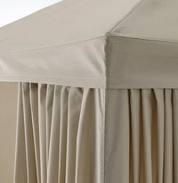 HIMMELSÖ - Gazebo with curtains, dark grey/grey-beige - best price from Maltashopper.com 99414119