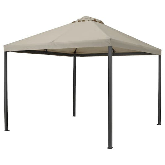 HIMMELSÖ - Gazebo, dark grey/grey-beige, 300x300 cm - best price from Maltashopper.com 50468854