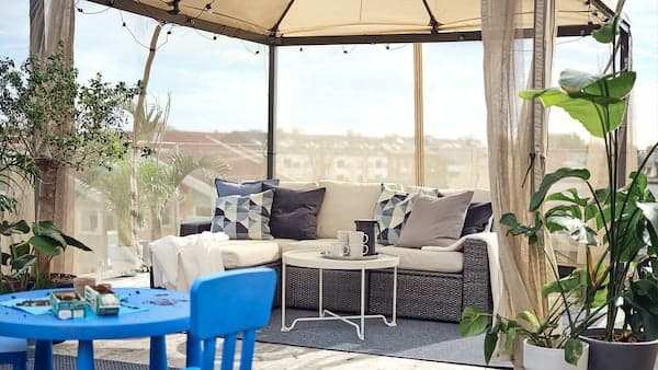 Ikea HIMMELSÖ - Gazebo, dark grey/grey-beige, 300x300 cm