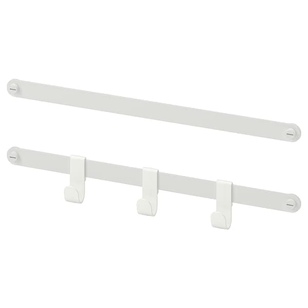 HJÄLPA - 2 suspension rails + 3 hooks, white, 40 cm - best price from Maltashopper.com 69428311