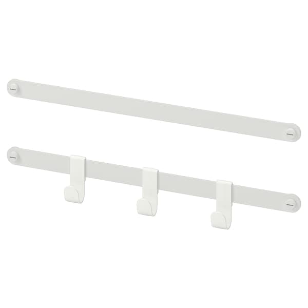 Ikea HJÄLPA - 2 suspension rails + 3 hooks, white, 40 cm
