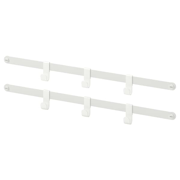 Ikea HJÄLPA - 2 suspension rails + 6 hooks, white, 55 cm