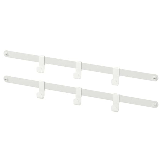 Ikea HJÄLPA - 2 suspension rails + 6 hooks, white, 55 cm