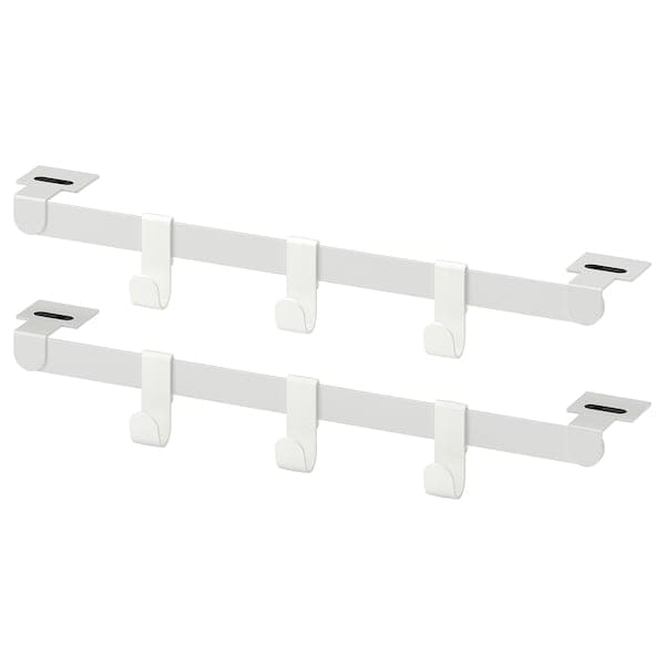 HJÄLPA - 2 susp rails+6 hooks+2 pck fittings, white, 40 cm - best price from Maltashopper.com 19428304