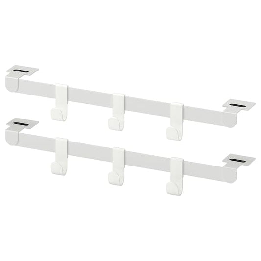 Ikea HJÄLPA - 2 susp rails+6 hooks+2 pck fittings, white, 40 cm
